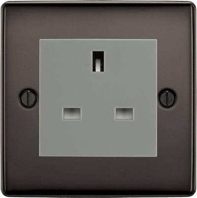 BG Nexus Metal Black Nickel 13A Unswitched Socket NBN23G by British General (BG-NBN23G)