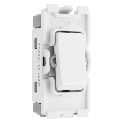 BG Evolve White RRWDISPCDW 20A DP Appliance Grid Switch Labelled Waste Disposal
