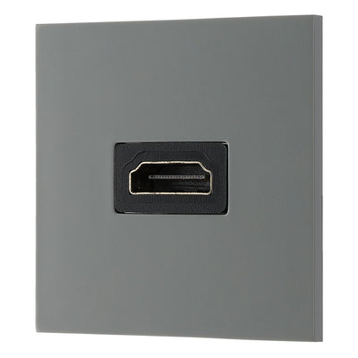 BG Nexus Brushed Steel HDMI Socket Grey Insert