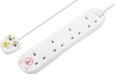 Masterplug SRG44N-MP 4 m 13 A Fused Surge Protected Extension Lead - White