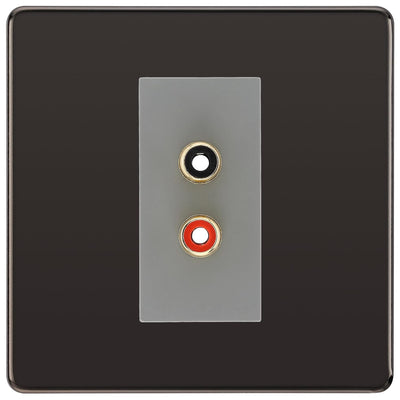 BG Screwless Black Nickel Euro Module RCA X 2 Outlet FBNRCA2G by British General (BG-FBNRCA2G)
