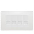 BG Evolve Pearlescent White 4 Gang RJ11 Telephone Socket Euro Module - White Insert