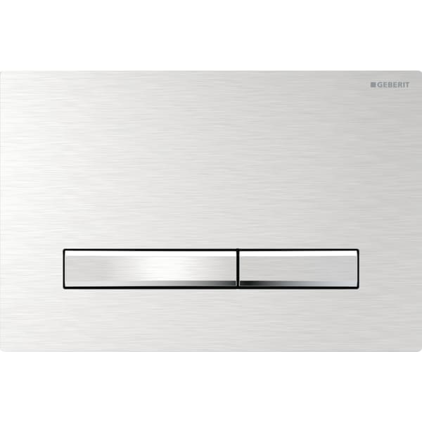 Geberit Sigma50 Square Dual Flush Plate - Chrome & Brushed Chrome - 115.788.GH.2