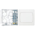 BG Evolve Pearlescent White 1G Wide Rocker Light Switch PCDCL12WW with 35mm Steel Back Box