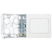 BG Evolve Pearlescent White 1G Wide Rocker Light Switch PCDCL12WW with 35mm Steel Back Box
