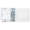 BG Evolve Pearlescent White 1G Wide Rocker Light Switch PCDCL12WW with 35mm Steel Back Box