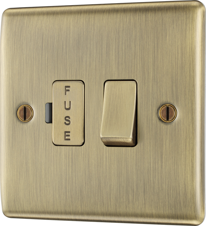 NAB50 Front - This switched and fused 13A connection unit from British General provides an outlet from the mains containing the fuse and is ideal for spur circuits and hardwired appliances. 