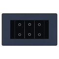 BG Evolve Matt Blue Screwless Triple Master Touch Dimmer Switch PCDDBTDM3B