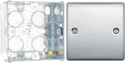 BG Nexus Polished Chrome Single Blank Plate NPC94 with 35mm Steel Back Box