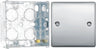 BG Nexus Polished Chrome Single Blank Plate NPC94 with 35mm Steel Back Box