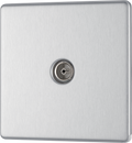 BG FBS60 Nexus Screwless Flat-Plate Single Coaxial TV Outlet Brushed Steel