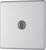 BG FBS60 Nexus Screwless Flat-Plate Single Coaxial TV Outlet Brushed Steel by British General (BG-FBS60-Shopify-SA_1)