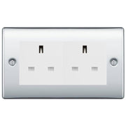 BG Nexus Polished Chrome 4 Gang 13A Unswitched Socket - NPC4GUSSW by British General (BG-NPC4GUSSW)