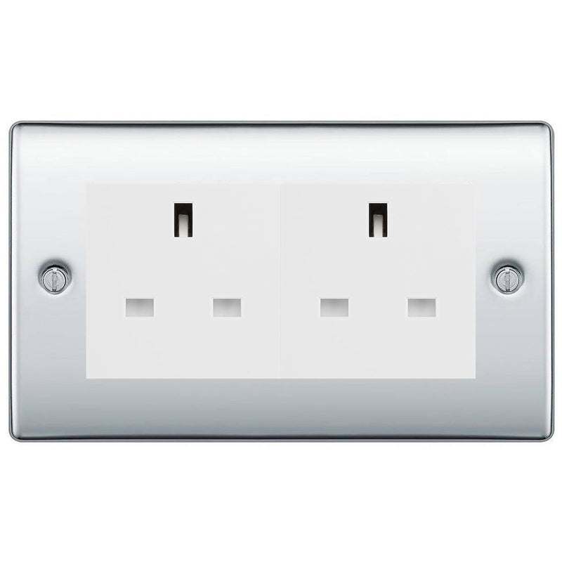 BG Nexus Polished Chrome 4 Gang 13A Unswitched Socket - NPC4GUSSW
