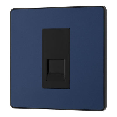 BG Evolve Matt Blue Single Master Telephone Socket PCDDBBTM1B with 25mm Steel Back Box