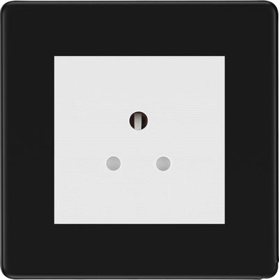BG Flatplate Screwless Matt Black 5A Unswitched Socket FFB29MW by British General (BG-FFB29MW)