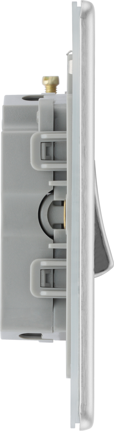 BG FBS43 Nexus Screwless Flat-Plate Triple Light Switch Brushed Steel 2 Way 10A