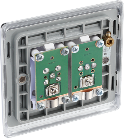 BG NPC65 Nexus Satellite and Co-axial, 2 Gang Satellite Socket Polished Chrome