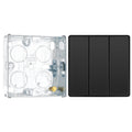 BG Evolve Black Chrome 2 Way Triple Edge to Edge Rocker Switch PCDBC43EB with 25mm Steel Back Box
