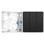 BG Evolve Black Chrome 2 Way Triple Edge to Edge Rocker Switch PCDBC43EB with 25mm Steel Back Box