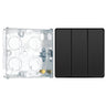 BG Evolve Black Chrome 2 Way Triple Edge to Edge Rocker Switch PCDBC43EB with 25mm Steel Back Box by British General
