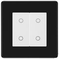 BG Nexus Screwless Matt Black Double Secondary Touch Dimmer Switch - White Insert