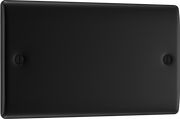 BG NFB95 Nexus Metal Matt Black 2 Gang Blank Plate by British General (BG-NFB95-SA_1)