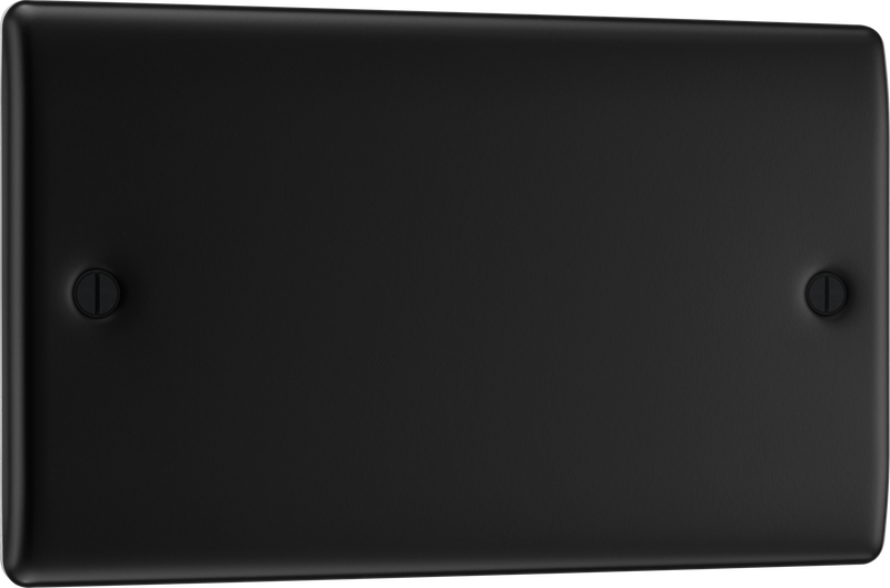 BG NFB95 Nexus Metal Matt Black 2 Gang Blank Plate