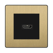 BG Evolve Satin Brass PCDSBHDMI1B 1 Gang Single HDMI Socket by British General (BG-PCDSBEMS2B+EMHDMIB)