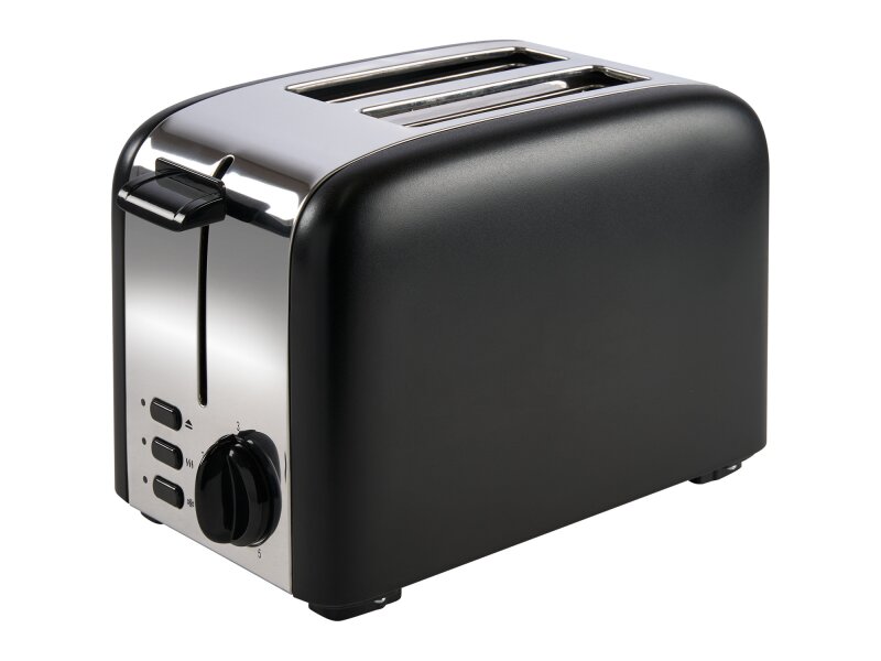 2 Slice Toaster (Chelmsford / THT-8016A) in Black & Polished Steel - UK Plug