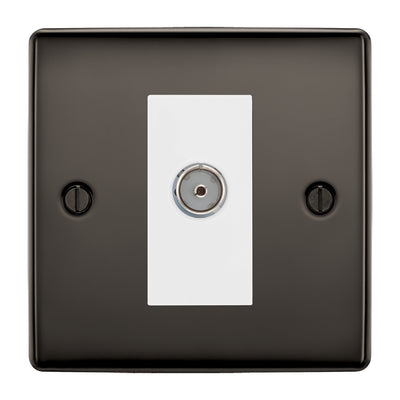 BG Nexus Metal Black Nickel Co-axial Socket NBN60W by British General (BG-NBN60W)