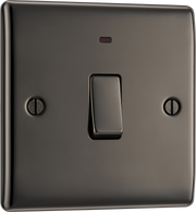 BG NBN31 Nexus Metal Black Nickel 1 Gang 20A 2 Pole Neon Switch by British General (BG-NBN31-Shopify-SA_1)