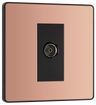 BG Evolve PCDCP60B Polished Copper Co-Axial Socket Outlet - Black Insert