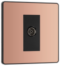 BG Evolve PCDCP60B Polished Copper Co-Axial Socket Outlet - Black Insert
