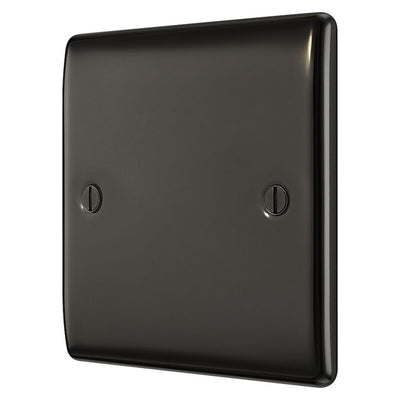 BG Nexus Black Nickle Single Blanking Plate NBN94 with 35mm Steel Back Box