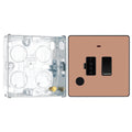 BG Evolve Polished Copper 13A Switched Spur with Neon and Flex Outlet PCDCP52B with 25mm Steel Back Box