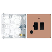 BG Evolve Polished Copper 13A Flex Outlet Neon Switched Fused Connection Unit PCDCP52B with 25mm Steel Back Box