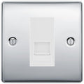 BG Nexus Polished Chrome Single RJ11 Telephone Socket NPCRJ111 - White Insert
