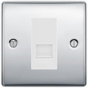 BG Nexus Polished Chrome Single RJ11 Telephone Socket NPCRJ111 - White Insert by British General (BG-NPCRJ111W)