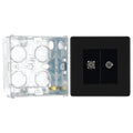 BG Screwless Matt Black 2 Gang Satellite & Co-axial Socket FFB65 with 35mm Steel Back Box