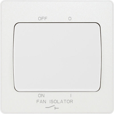 Switches: BG Evolve Pearlescent White Screwless Switches & Sockets White Insert Full Range PCDCL12W - Single Light Switch 20A by British General (BG-EVOLVE-PEARLESCENT-WHITE-PCDCL12W)