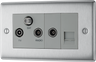 BG NBS68 Nexus Triplex Tv/fm/sat + Return & 1 Gang Tel - Screened Brushed Steel by British General (BG-NBS68-Shopify-SA_1)