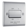 BG NBS15 Metal Brushed Steel 1 Gang 10A 10AX 3 Pole Fan Isolator Plate Switch by British General (BG-NBS15-Shopify-SA_1)
