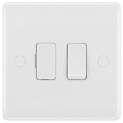BG 851 Moulded Round Edge | White | 13A 2 Pole Flex Outlet Switched Fused Connection Unit by British General (BG-851)