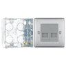 BG Nexus Brushed Steel Double Master Telephone Socket NBSBTM2 with 35mm Steel Back Box
