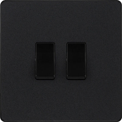 BG Evolve Matt Black Screwless Switches & Sockets Black Inserts Full Range