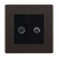 BG Flatplate Screwless Black Nickel TV & Satellite Socket FBN65B