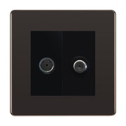 BG Flatplate Screwless Black Nickel TV & Satellite Socket FBN65B by BG Nexus (BG-FBN65B)