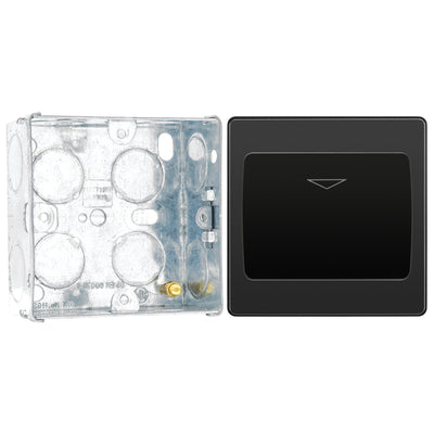 BG Evolve Black Chrome 16A Key Card Switch PCDBCKYCSB with 35mm Steel Back Box