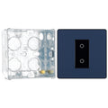 BG Evolve Matt Blue Single Master Touch Dimmer Switch PCDDBTDM1B with 35mm Steel Back Box